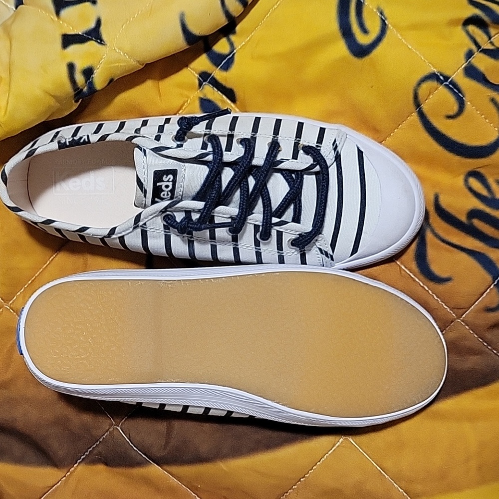 Keds blue & white stripe shoes